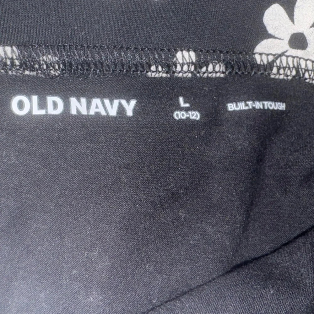Old Navy Girls Black Daisy Floral Wide Leg Pants Size L 10/12